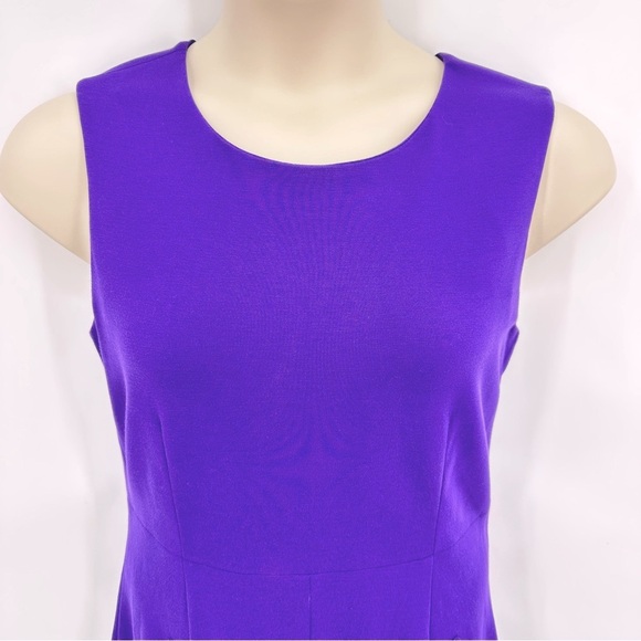 Diane Von Furstenberg Carpreena Mini Chrome A Line Sheath Dress Purple Size 12 - Picture 3 of 9